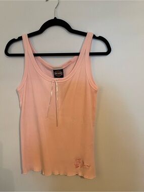 Harley-Davidson Light Pink Ribbed Tank with Front Tie